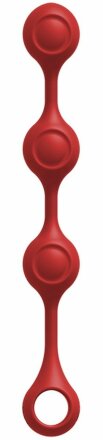 Красные утяжеленные анальные шарики Anal Essentials Weighted Silicone Anal Balls - 34,3 см. 