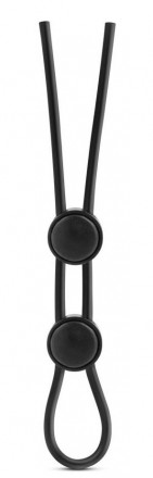 Черное двойное эрекционное лассо Silicone Double Loop Cock Ring 