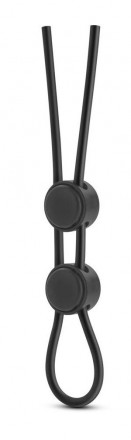 Черное двойное эрекционное лассо Silicone Double Loop Cock Ring 