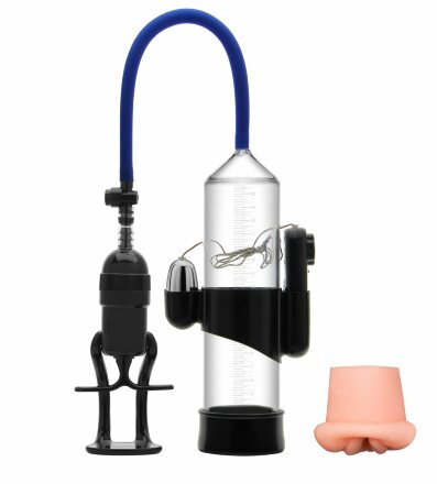 Вакуумная помпа Erozon Penis Pump с вибрацией и вставкой-вагиной 