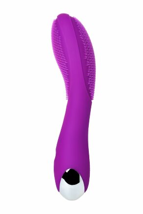 Фиолетовый вибратор с ресничками JOS DESI - 18,5 см. 