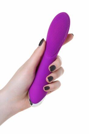 Фиолетовый вибратор с ресничками JOS DESI - 18,5 см. 