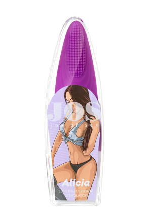 Фиолетовый клиторальный стимулятор с ресничками JOS ALICIA - 15,5 см. 