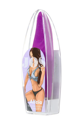 Фиолетовый клиторальный стимулятор с ресничками JOS ALICIA - 15,5 см. 
