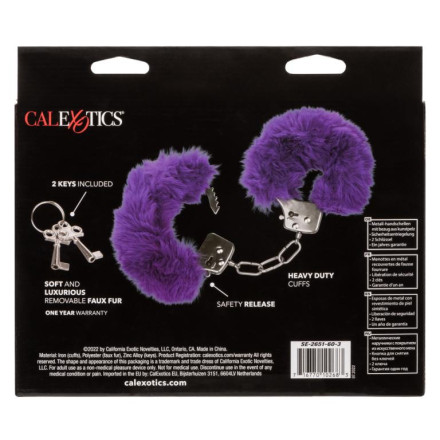 Металлические наручники с фиолетовым мехом Ultra Fluffy Furry Cuffs 