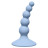 Голубая анальная пробка Ribbed Plug Blue - 10,5 см. 