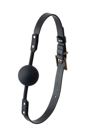 Черный кляп-шарик PREMIUM SOLID SILICONE BALL GAG 