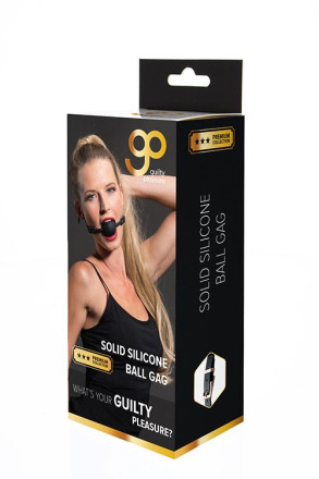 Черный кляп-шарик PREMIUM SOLID SILICONE BALL GAG 