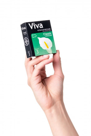 Классические гладкие презервативы VIVA Classic - 3 шт. 