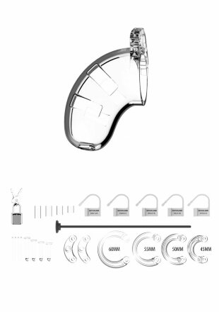 Прозрачным мужской пояс верности со стимулятором уретры Cock Cage Model 15 Chastity 3.5 