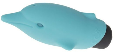 Голубой вибростимулятор-дельфин Lastic Pocket Dolphin - 7,5 см. 