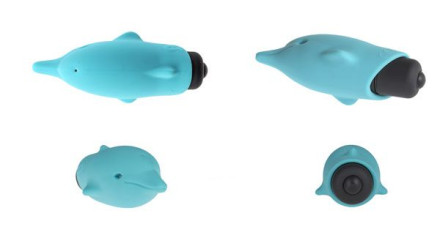 Голубой вибростимулятор-дельфин Lastic Pocket Dolphin - 7,5 см. 