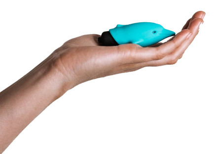 Голубой вибростимулятор-дельфин Lastic Pocket Dolphin - 7,5 см. 