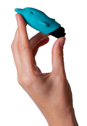 Голубой вибростимулятор-дельфин Lastic Pocket Dolphin - 7,5 см. 