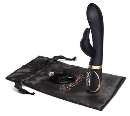 Черный вибратор-кролик с эффектом нагрева Warming Rabbit Vibrator 