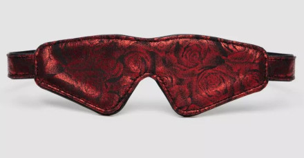 Двусторонняя красно-черная маска на глаза Reversible Faux Leather Blindfold 