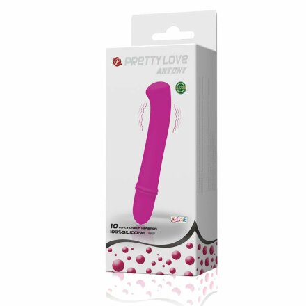 Фиолетовый вибратор Pretty Love Antony - 11,7 см. 