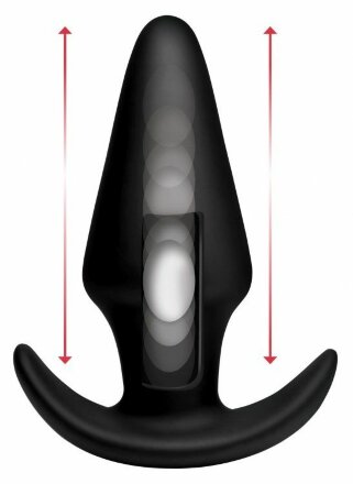 Черная анальная вибропробка Kinetic Thumping 7X Large Anal Plug - 13,3 см. 