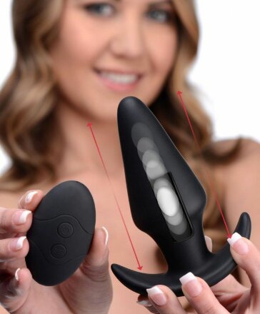 Черная анальная вибропробка Kinetic Thumping 7X Large Anal Plug - 13,3 см. 