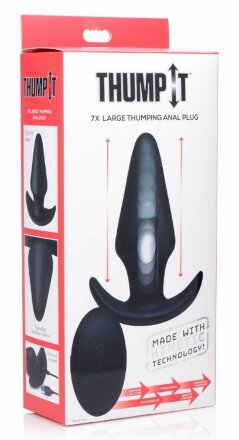 Черная анальная вибропробка Kinetic Thumping 7X Large Anal Plug - 13,3 см. 