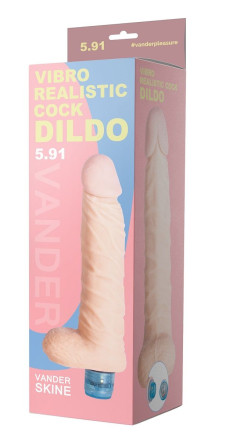 Телесный вибромассажёр Vibro Realistic Cock Dildo - 18 см. 