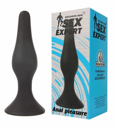 Чёрная анальная пробка Sex Expert - 11 см. 