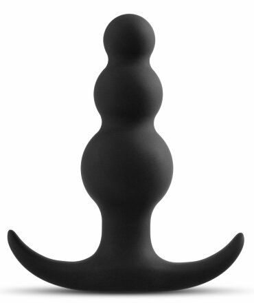 Чёрная фигурная анальная пробка Beaded Plug - 7,6 см. 