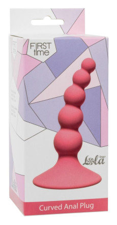 Розовая анальная пробка Ribbed Plug Pink - 10,5 см. 