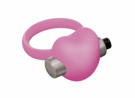 Розовое эрекционное виброкольцо Emotions Heartbeat Light pink  