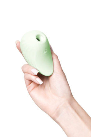 Салатовый вакуум-волновой стимулятор клитора Satisfyer Pearl Diver 
