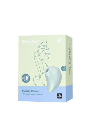 Салатовый вакуум-волновой стимулятор клитора Satisfyer Pearl Diver 