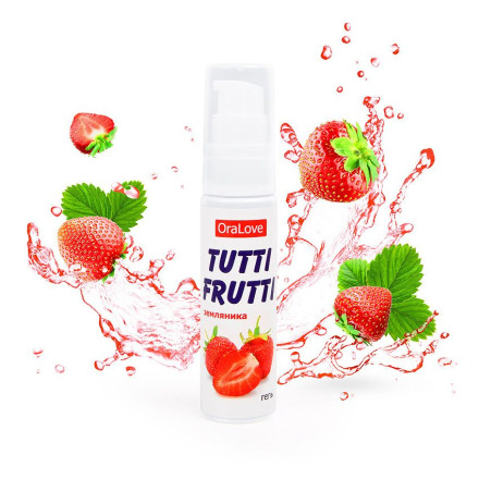 Гель-смазка Tutti-frutti с земляничным вкусом - 30 гр. 