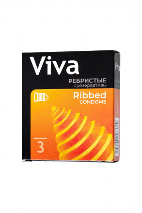 Ребристые презервативы VIVA Ribbed - 3 шт. 