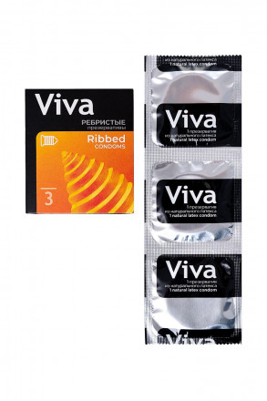 Ребристые презервативы VIVA Ribbed - 3 шт. 