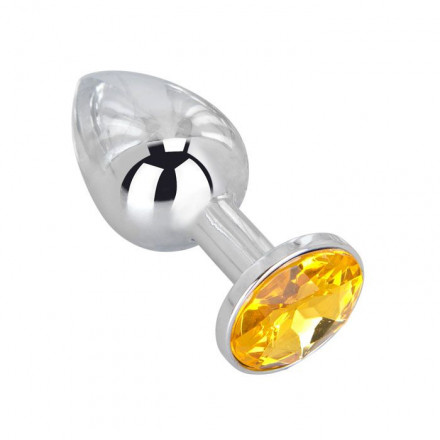 Мини-плаг из стали с желтым кристаллом Sweet Lemon - 6,5 см. 