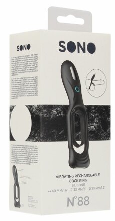 Черное двойное эрекционное виброкольцо N 88 Vibrating Rechargeable Cock Ring 