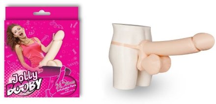 Телесный надувной пенис с фиксацией JOLLY BOOBY INFLATABLE PENIS - 53 см. 