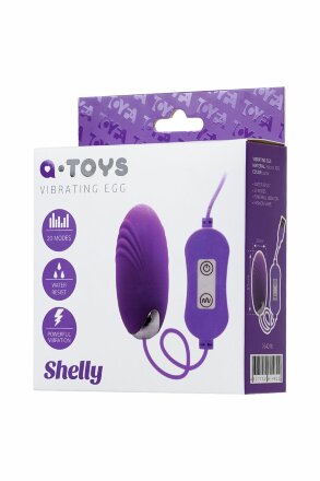 Фиолетовое виброяйцо с пультом управления A-Toys Cony, работающее от USB, длина 6,5 см 