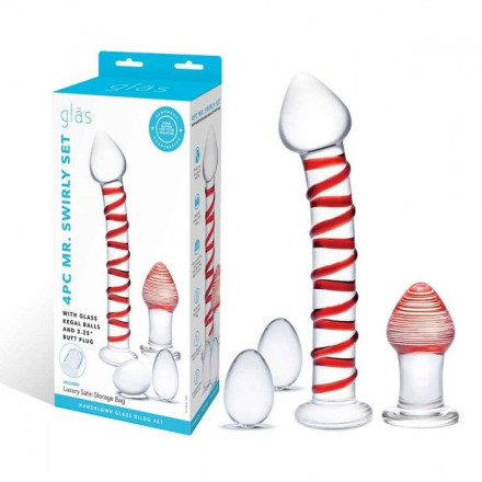 Набор из 4 стеклянных предметов Mr. Swirly Set 