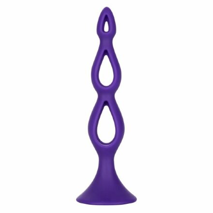 Фиолетовая анальная елочка Silicone Triple Probe - 14,5 см. 