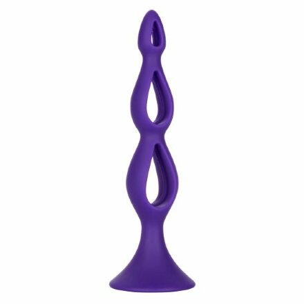 Фиолетовая анальная елочка Silicone Triple Probe - 14,5 см. 