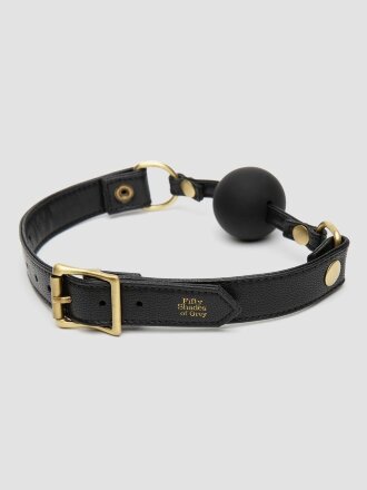 Черный кляп-шар Bound to You Faux Leather Ball Gag 