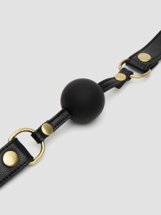 Черный кляп-шар Bound to You Faux Leather Ball Gag 