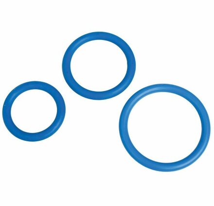 Набор из 3 синих эрекционных колец MENZSTUFF COMPLETE SET OF COCKRINGS 