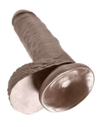 Коричневый фаллоимитатор с мошонкой 7&quot; Cock with Balls - 19,4 см. 