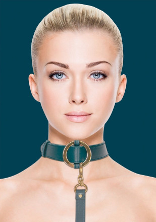 Зеленый ошейник с поводком Collar With Leash 