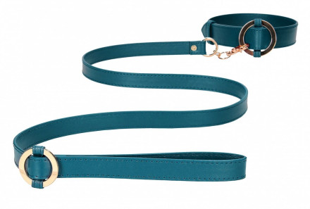 Зеленый ошейник с поводком Collar With Leash 