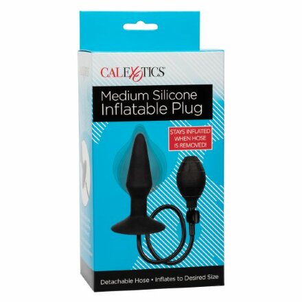 Расширяющаяся анальная пробка со съемным шлангом Medium Silicone Inflatable Plug - 10,75 см. 