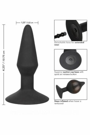 Расширяющаяся анальная пробка со съемным шлангом Medium Silicone Inflatable Plug - 10,75 см. 