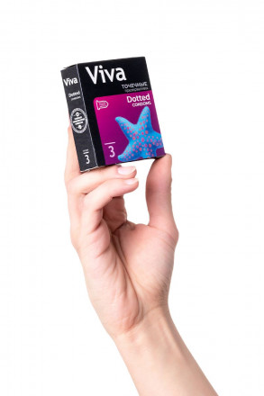Презервативы с точечками VIVA Dotted - 3 шт. 